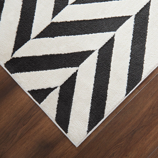 Optika Black Ivory Chevron Herringbone - T9024 - 5&