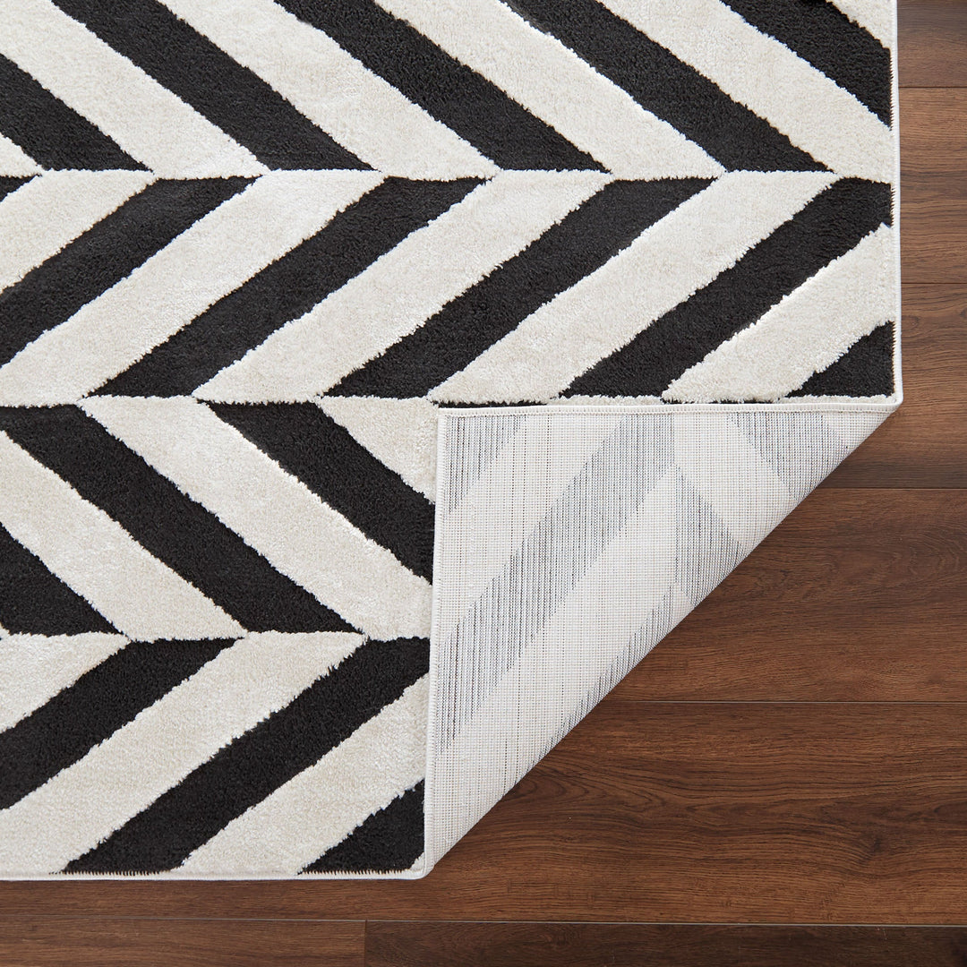 Optika Black Ivory Chevron Herringbone - T9024 - 5&