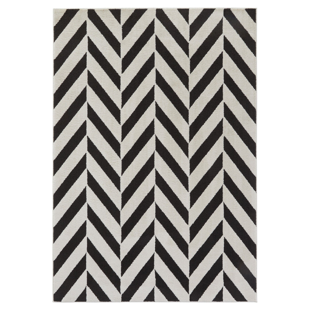 Optika Black Ivory Chevron Herringbone - T9024 - 10&