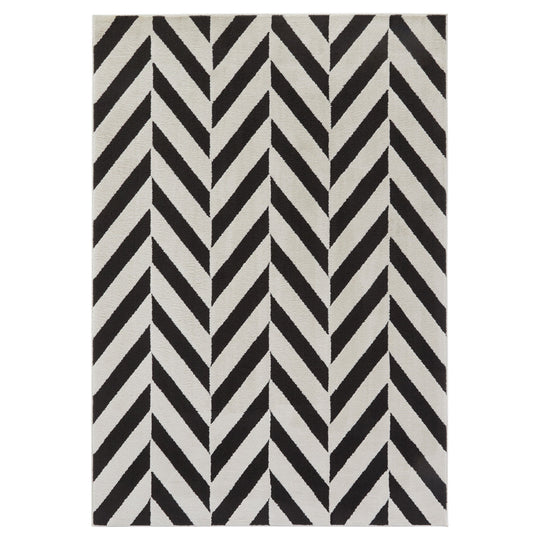 Optika Black Ivory Chevron Herringbone - T9024 - 10&