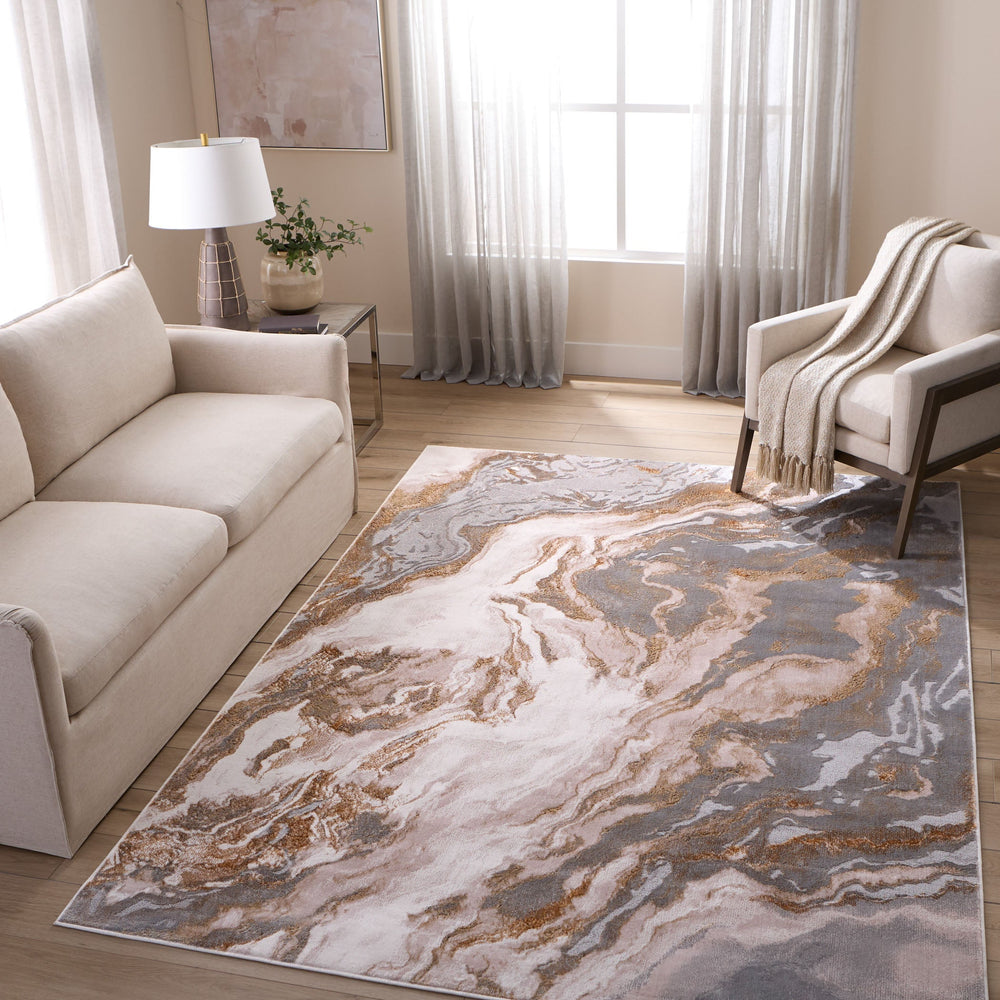 Terra Gray Orange Marbled - T9031 - 8' x 11'