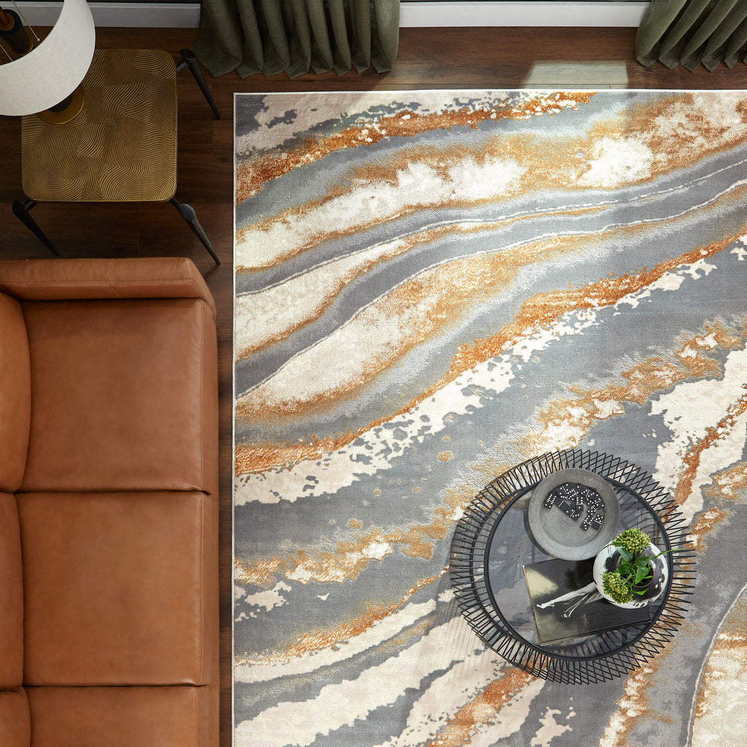 Terra Gray Orange Marbled - T9032 - 5&