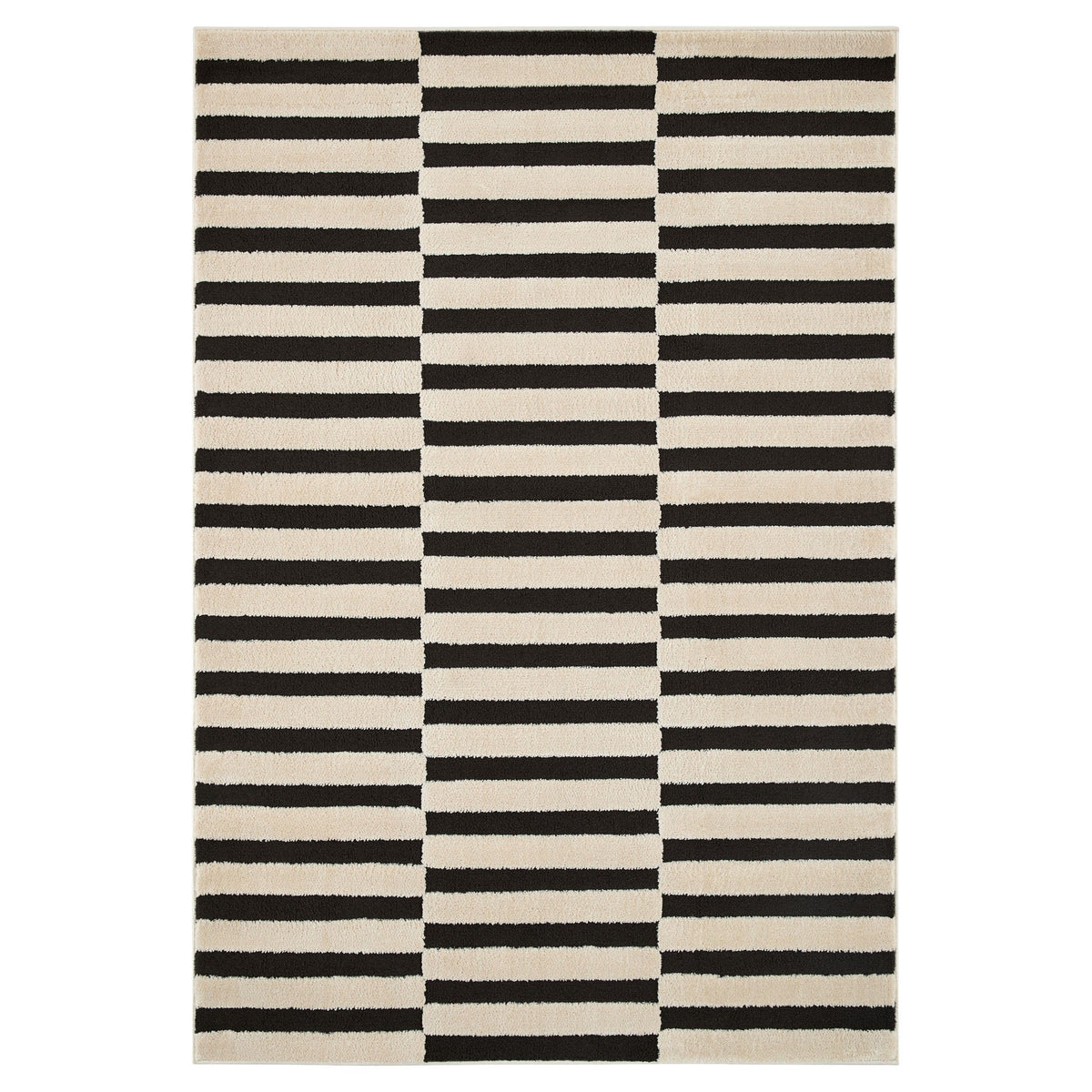 Optika Black Ivory Geometric - T9039 - 5' x 8'