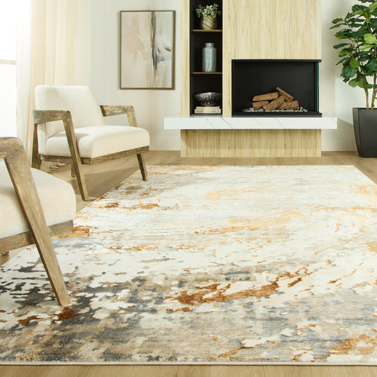 Melet Gray Orange Painterly - U5026 - 5&
