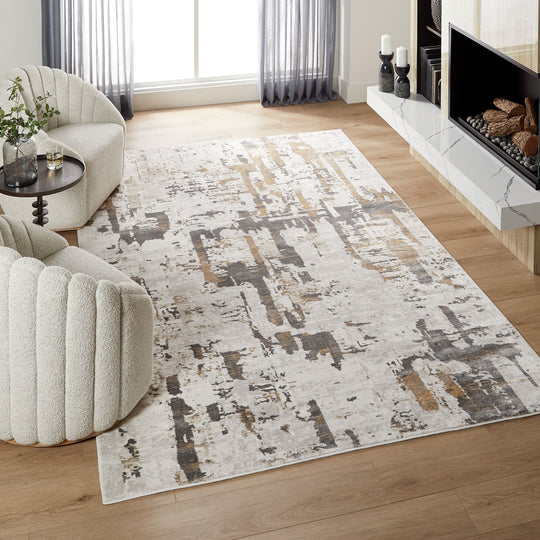 Veleka Gray Beige Painterly - U6014 - 5&
