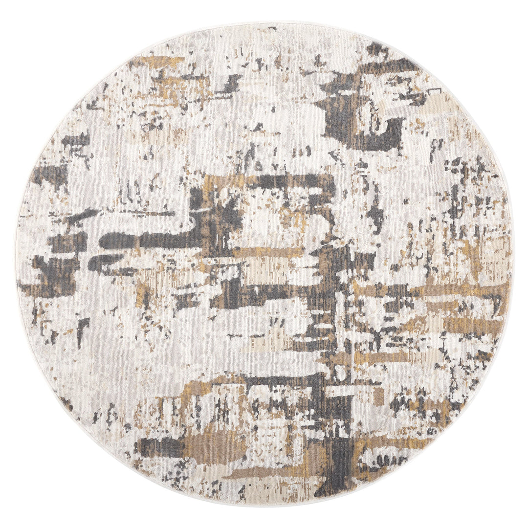 Veleka Gray Beige Painterly - U6014 - 5' Round