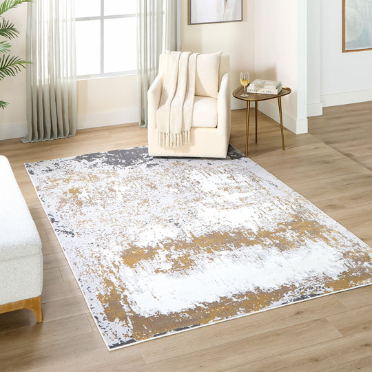 Veleka Gray Gold Painterly - U6017 - 5&