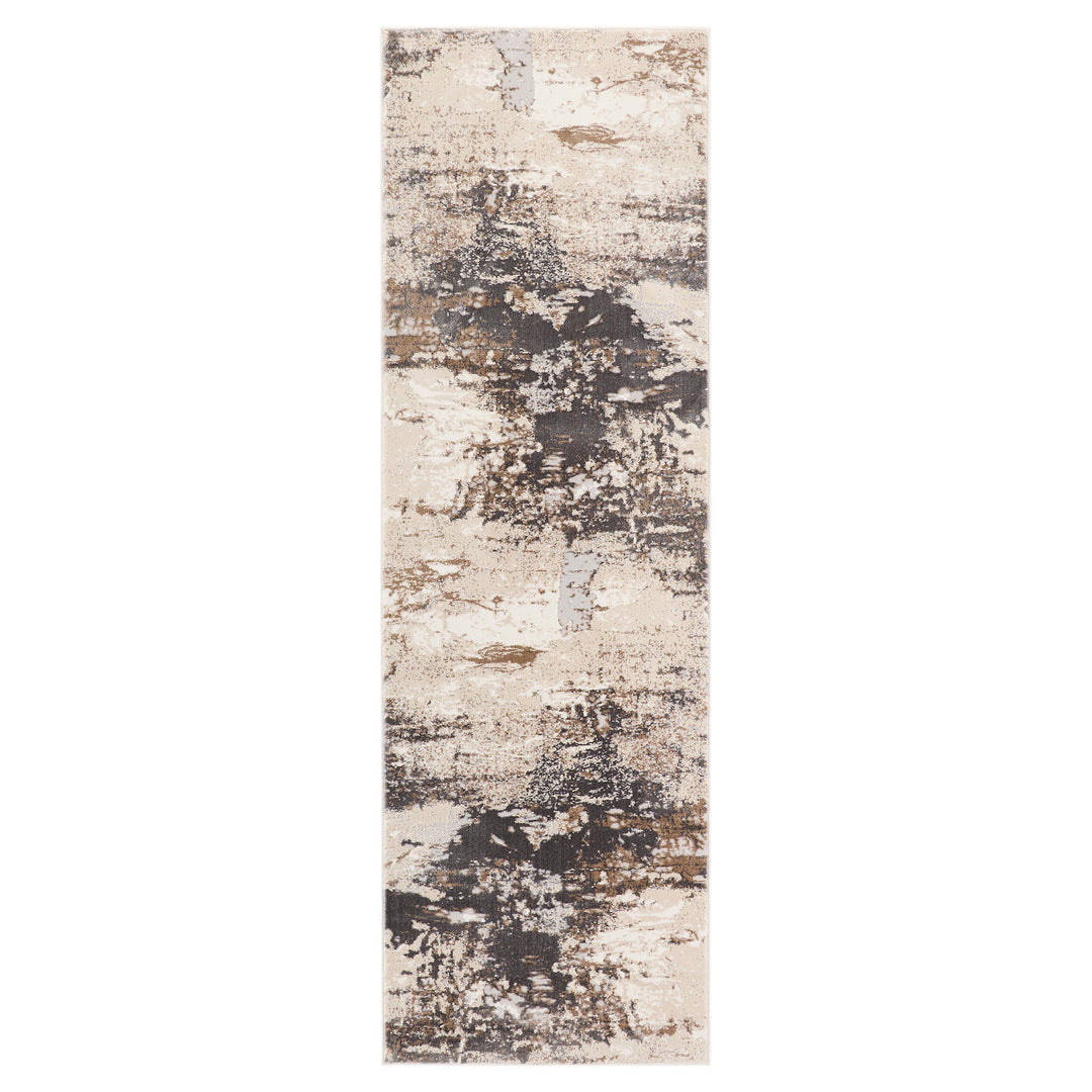 Veleka Gray Gold Painterly - U6021 - 3' x 8' Runner
