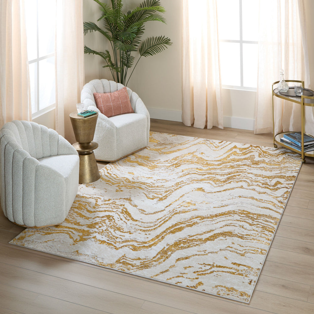Sibel Gold Marbled - U7005 - 5' x 8'