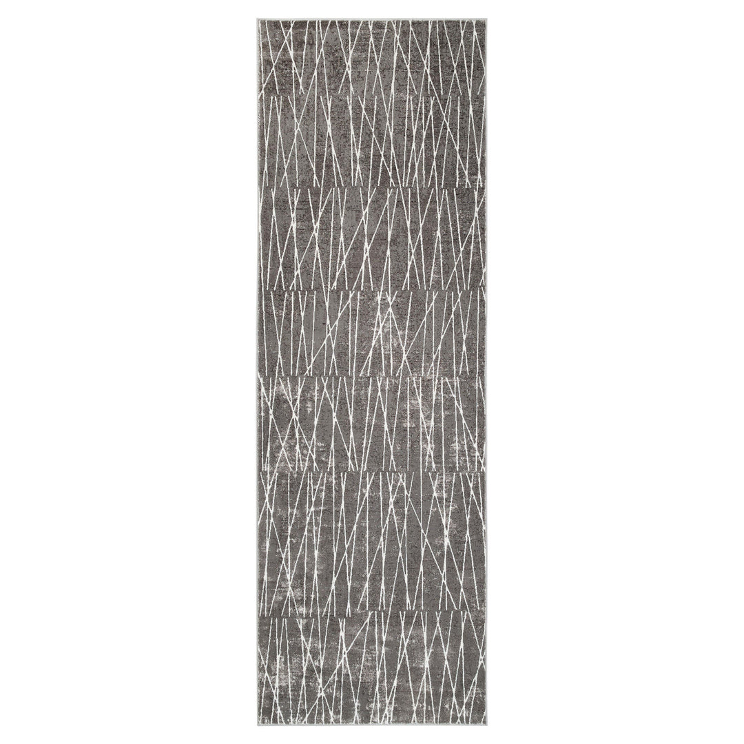 Livenza Gray Linear Geometric - U7007 - 3' x 8' Runner