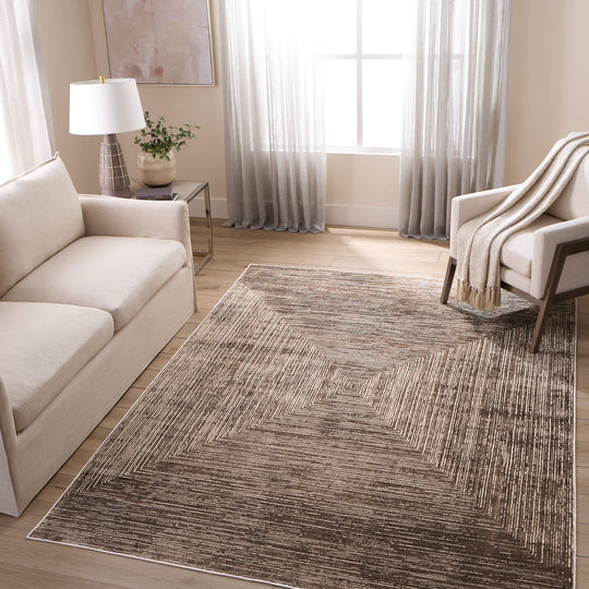 Rienz Brown Linear Geometric - U7016 - 8&