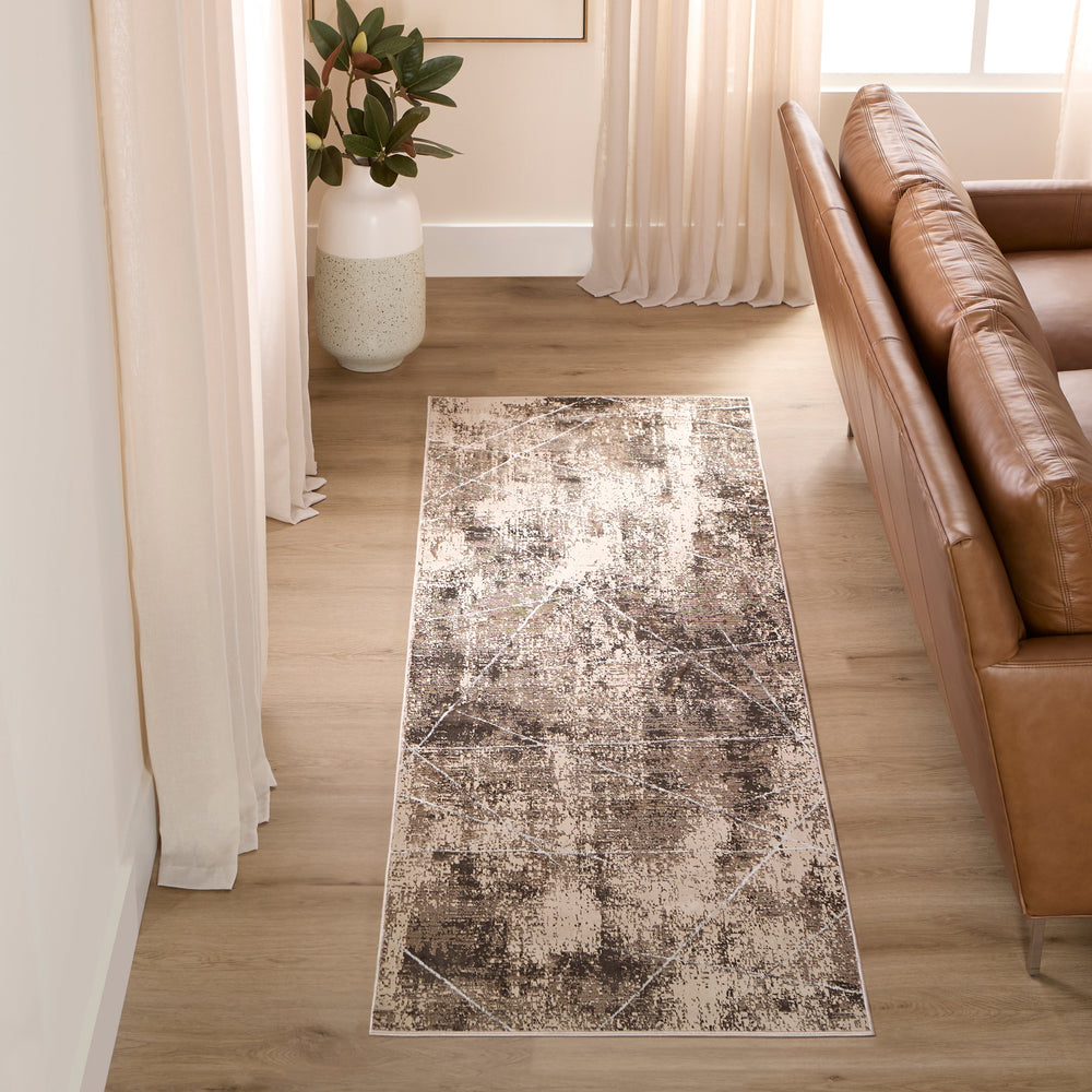 Rienz Brown Linear Geometric - U7017 - 3' x 8' Runner