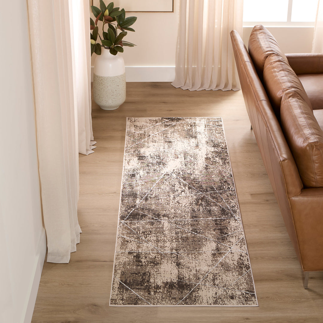 Rienz Brown Linear Geometric - U7017 - 3&