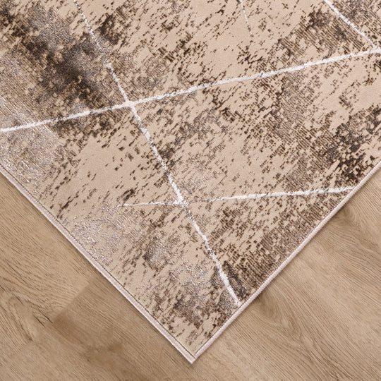 Rienz Brown Linear Geometric - U7017 - 3&