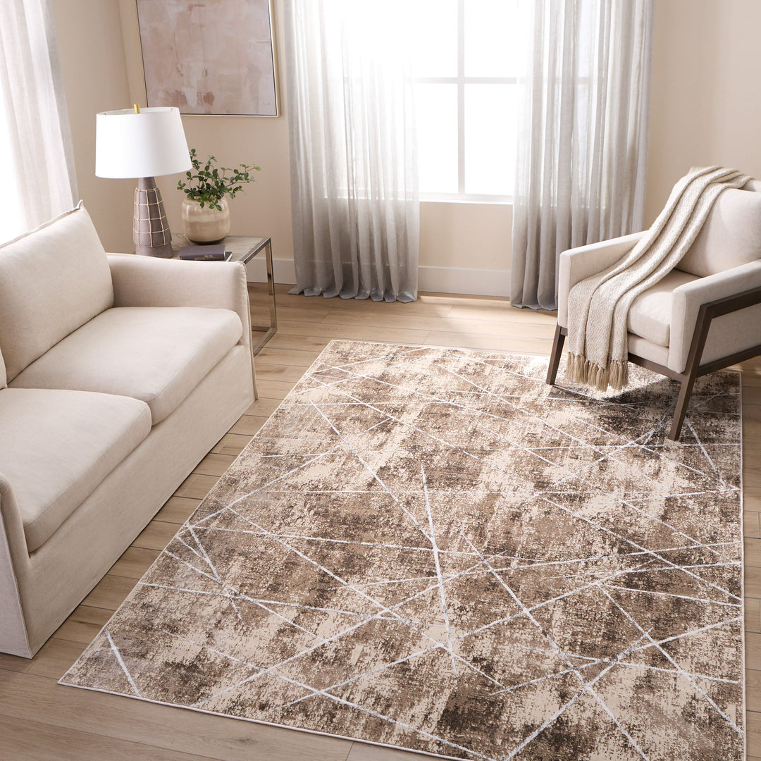Rienz Brown Linear Geometric - U7017 - 2&