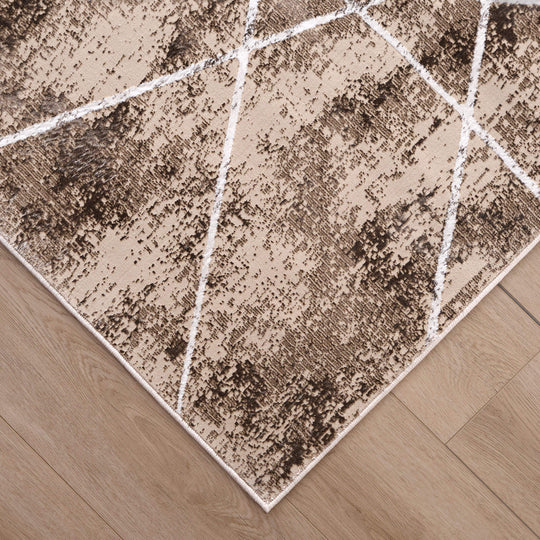 Rienz Brown Linear Geometric - U7017 - 2&